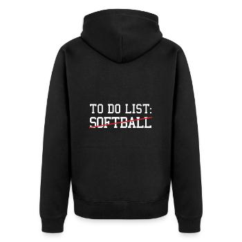 Liste des sports à faire Softball - Veste à capuche bio Premium Unisexe - noir - Dos - Nico (187cm)