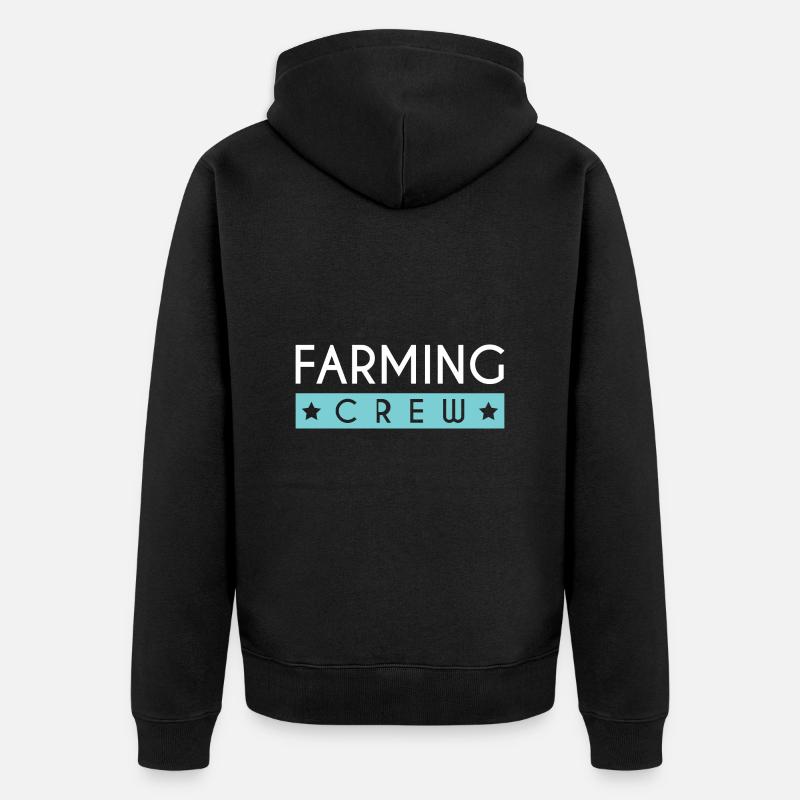 Farming Crew - Unisex Premium Bio Zip Hoodie - Schwarz