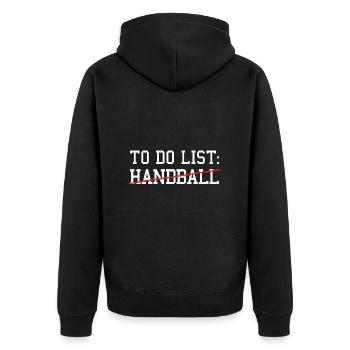 Sport To Do List Handball - Unisex Premium Bio Zip Hoodie - Schwarz - Hinten - Nico (187cm)