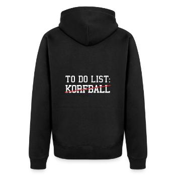 Sport To Do List Korfball - Unisex Premium Organic Zip Hoodie - black - Back - Nico (187cm)