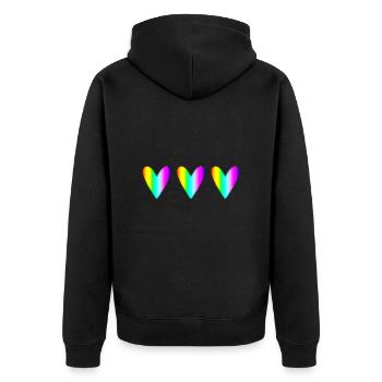MAMAN. FÊTE DES MÈRES. BONNE FÊTE MAMAN. JE T'AIME - Veste à capuche bio Premium Unisexe - noir - Dos - Nico (187cm)