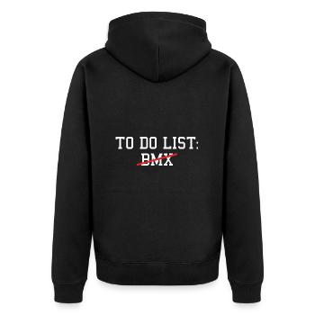 Sport To Do List BMX - Unisex Premium Organic Zip Hoodie - black - Back - Nico (187cm)