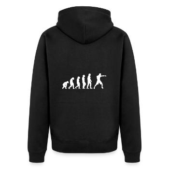 Sport Evolution MMA - Unisex Premium Organic Zip Hoodie - black - Back - Nico (187cm)