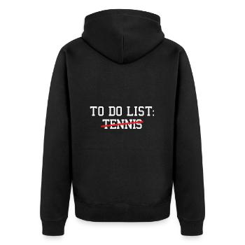 Sport To Do List Tennis - Unisex Premium Bio Zip Hoodie - Schwarz - Hinten - Nico (187cm)