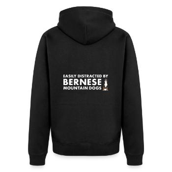 Facilement distrait par le Bouvier Bernois - Veste à capuche bio Premium Unisexe - noir - Dos - Nico (187cm)