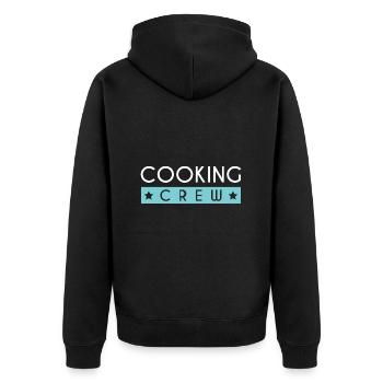 Cooking Crew - Unisex Premium Bio Zip Hoodie - Schwarz - Hinten - Nico (187cm)