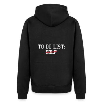 Sport To Do List Golf - Unisex Premium Bio Zip Hoodie - Schwarz - Hinten - Nico (187cm)