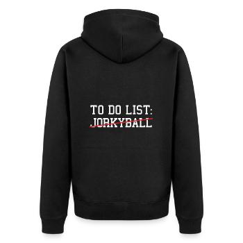 Sport To Do List Jorkyball - Unisex Premium Organic Zip Hoodie - black - Back - Nico (187cm)