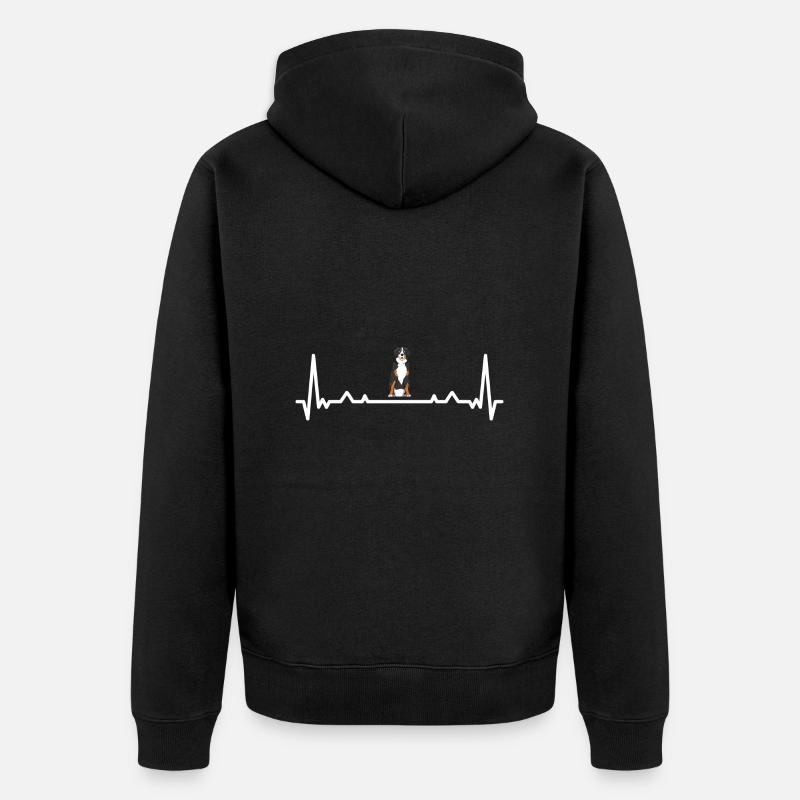 Heartbeat Bouvier Bernois - Veste à capuche bio Premium Unisexe - noir