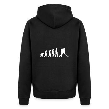 Sport Evolution Ice Hockey - Unisex Premium Bio Zip Hoodie - Schwarz - Hinten - Nico (187cm)