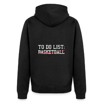 Sport To Do List Basketball - Unisex Premium Organic Zip Hoodie - black - Back - Nico (187cm)