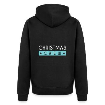 Christmas Crew - Unisex Premium Bio Zip Hoodie - Schwarz - Hinten - Nico (187cm)