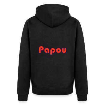 PAPUAN. FATHER's DAY. HAPPY BIRTHDAY DAD. DAD. DAD - Unisex Premium Organic Zip Hoodie - black - Back - Nico (187cm)