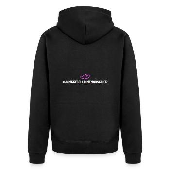 Junggesellinnenabschied Herz - Unisex Premium Bio Zip Hoodie - Schwarz - Hinten - Nico (187cm)