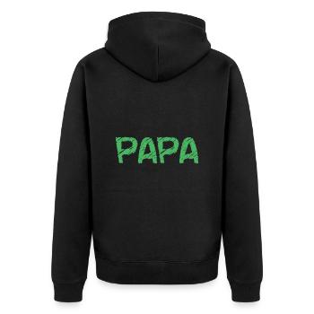 DAD. HAPPY BIRTHDAY DAD. DAD. FATHER's DAY - Unisex Premium Organic Zip Hoodie - black - Back - Nico (187cm)