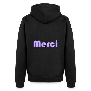 MERCI. MAÎTRESSE. MAÎTRE. MERCI MAÎTRESSE - Veste à capuche bio Premium Unisexe - noir - Dos - Nico (187cm)
