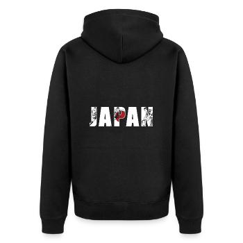 Japan Rugby - Unisex Premium Bio Zip Hoodie - Schwarz - Hinten - Nico (187cm)