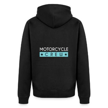 Motorcycle Crew - Unisex Premium Bio Zip Hoodie - Schwarz - Hinten - Nico (187cm)
