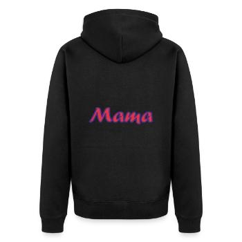 MAMMA. MUTTERTAG. SCHÖNEN MUTTERTAG. MAMA - Unisex Premium Bio Zip Hoodie - Schwarz - Hinten - Nico (187cm)