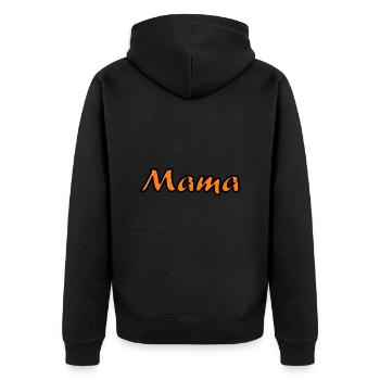 MAMMA. SCHÖNEN MUTTERTAG. MAMA. MUTTERTAG - Unisex Premium Bio Zip Hoodie - Schwarz - Hinten - Nico (187cm)