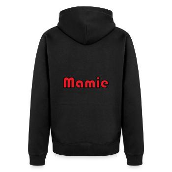 OMA. MUTTERTAG. ALLES GUTE ZUM GEBURTSTAG OMA. ICH LIEBE DICH - Unisex Premium Bio Zip Hoodie - Schwarz - Hinten - Nico (187cm)