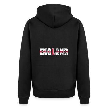 England Rugby - Unisex Premium Organic Zip Hoodie - black - Back - Nico (187cm)