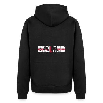 England Rugby - Unisex Premium Organic Zip Hoodie - black - Back - Nico (187cm)