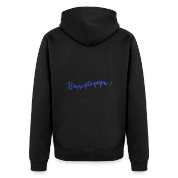 BONNE FÊTE PAPA. PAPA. FÊTE DES PÈRES. BONNE FÊTE - Veste à capuche bio Premium Unisexe - noir - Dos - Nico (187cm)