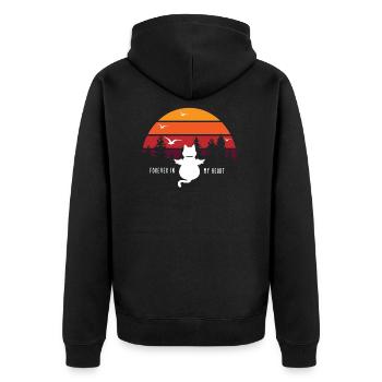 Rétro chat mort tristesse emotional cadeau ange - Veste à capuche bio Premium Unisexe - noir - Dos - Nico (187cm)