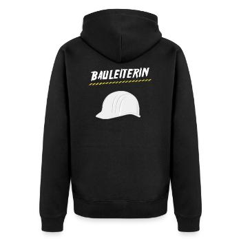Construction manager - Unisex Premium Organic Zip Hoodie - black - Back - Nico (187cm)