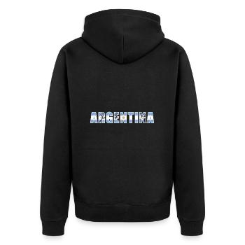 Argentina Rugby - Unisex Premium Bio Zip Hoodie - Schwarz - Hinten - Nico (187cm)