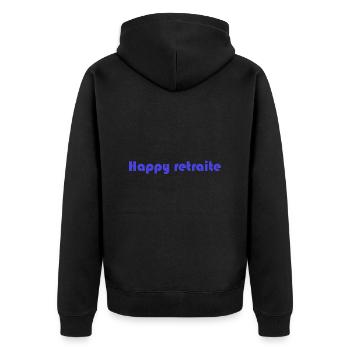 RETRAITE. RETRAITE. RETRAITEE. RETRAITE - Veste à capuche bio Premium Unisexe - noir - Dos - Nico (187cm)
