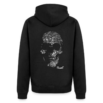 Skull - Unisex Premium Organic Zip Hoodie - black - Back - Nico (187cm)