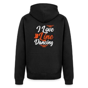 Line Dance Shirt I Love Line Dancing Gift Tee - Unisex Premium Organic Zip Hoodie - black - Back - Nico (187cm)