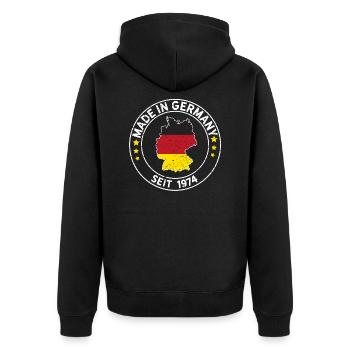 Made In Germany Since 1974 Birthday Gift Idea - Unisex Premium Organic Zip Hoodie - black - Back - Nico (187cm)