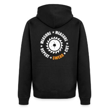 Mesurer Mesurer Répéter Jurer Couper Idée Cadeau - Veste à capuche bio Premium Unisexe - noir - Dos - Nico (187cm)