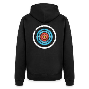 Tir à l'arc cible archer arc flèche chasse cadeau sport - Veste à capuche bio Premium Unisexe - noir - Dos - Nico (187cm)