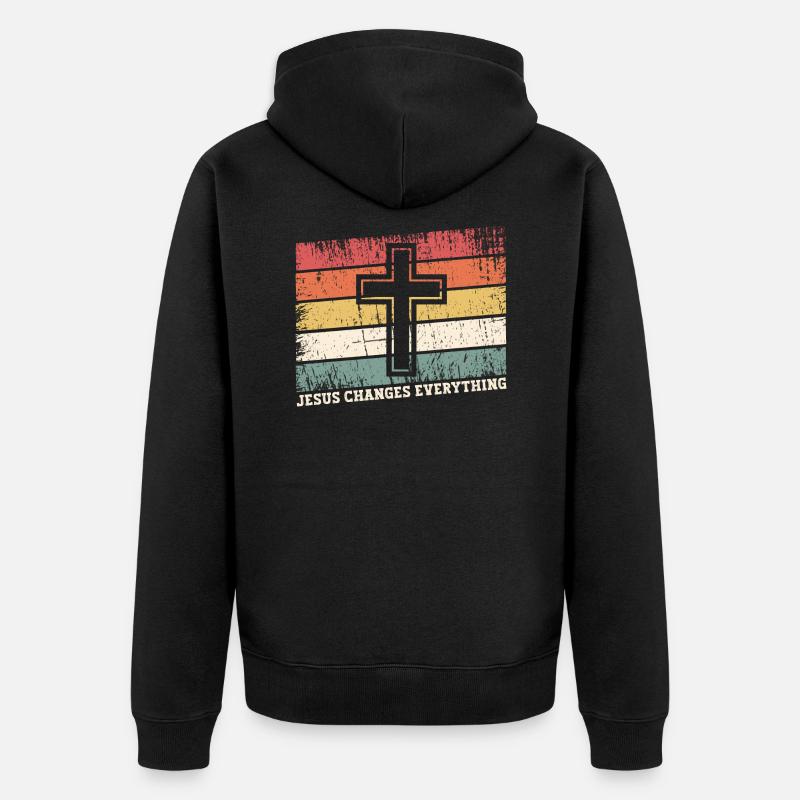 Jésus-Christ - Chemise chrétienne - Chrétien - Veste à capuche bio Premium Unisexe - noir
