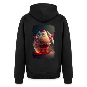 Weihnachtsmann-Gelee - Unisex Premium Bio Zip Hoodie - Schwarz - Hinten - Nico (187cm)