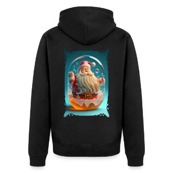 Weihnachtsmann-Gelee - Unisex Premium Bio Zip Hoodie - Schwarz - Hinten - Nico (187cm)