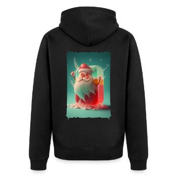Weihnachtsmann-Gelee - Unisex Premium Bio Zip Hoodie - Schwarz - Hinten - Nico (187cm)