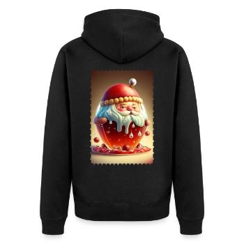Weihnachtsmann-Gelee - Unisex Premium Bio Zip Hoodie - Schwarz - Hinten - Nico (187cm)