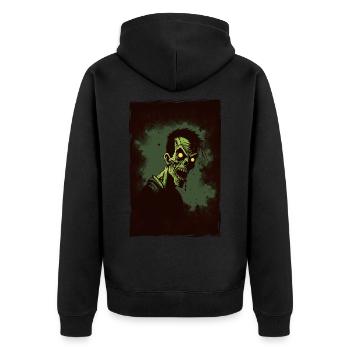 Zombie Illustration Minimalist Design - Unisex Premium Organic Zip Hoodie - black - Back - Nico (187cm)