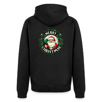 Merry Christmas design Funny Gift for Xmas Lovers - Unisex Premium Organic Zip Hoodie - black - Back - Nico (187cm)