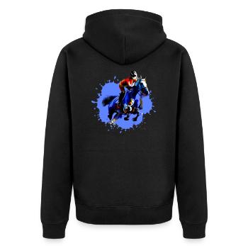 Équitation,Cavalier,Course,Équitation,Tournoi d’équitation - Veste à capuche bio Premium Unisexe - noir - Dos - Nico (187cm)