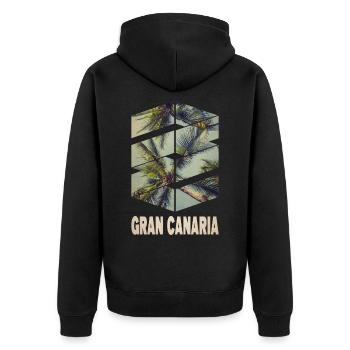 Gran Canaria Palm Trees Summer Sun Beach Sea - Unisex Premium Organic Zip Hoodie - black - Back - Nico (187cm)