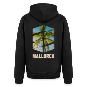 Majorque Été Soleil Plage Mer Palmiers Fête - Veste à capuche bio Premium Unisexe - noir - Dos - Nico (187cm)