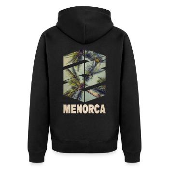 Menorca Spanien Sommer Sonne Strand Meer Palmen - Unisex Premium Bio Zip Hoodie - Schwarz - Hinten - Nico (187cm)