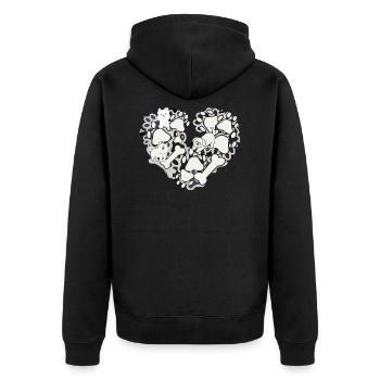 Coeur, Patte De Chien, Chiens, Patte - Veste à capuche bio Premium Unisexe - noir - Dos - Nico (187cm)