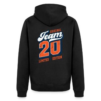 Original Team 20 - Limited Edition - Unisex Premium Organic Zip Hoodie - black - Back - Nico (187cm)